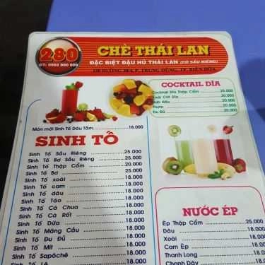 Thực đơn- Chè Thái Lan 280 - 30 Tháng 4