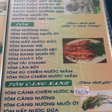 Thực đơn- Quán Hồng Phát - Hải Sản Tươi Sống