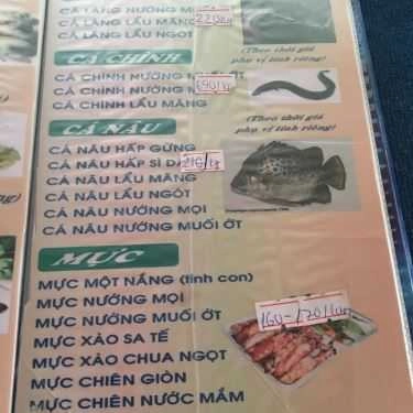 Thực đơn- Quán Hồng Phát - Hải Sản Tươi Sống