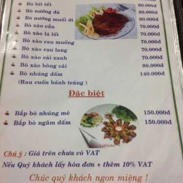 Thực đơn- Vườn Cau 1 - Món Ăn Thuần Túy Việt Nam