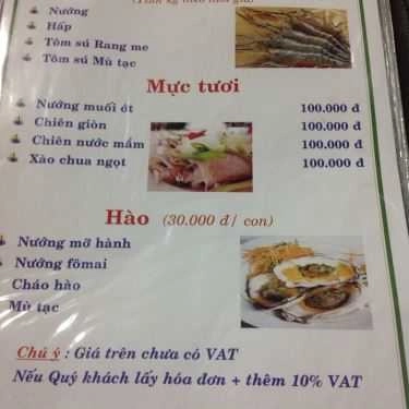 Thực đơn- Vườn Cau 1 - Món Ăn Thuần Túy Việt Nam