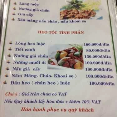 Thực đơn- Vườn Cau 1 - Món Ăn Thuần Túy Việt Nam