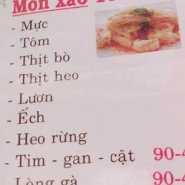 Thực đơn- Quán Ăn Cơm Niêu Minh Trang - Quốc Lộ 1A