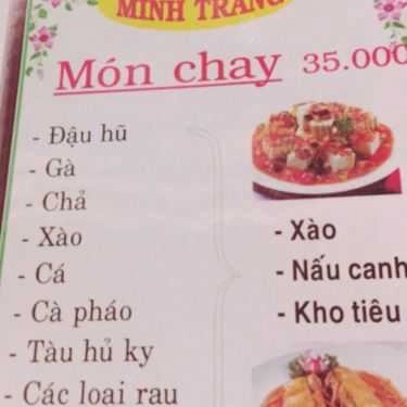 Thực đơn- Quán Ăn Cơm Niêu Minh Trang - Quốc Lộ 1A