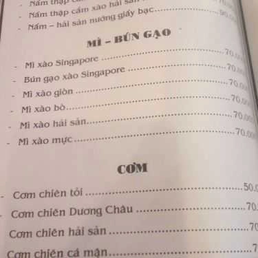 Thực đơn- Dét Tơ Đây Quán