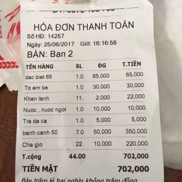 Thực đơn- Hải Sản Thạnh Đạt - Lẩu Ghẹ & Bánh Canh Ghẹ