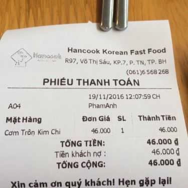 Tổng hợp- Hancook Korean Fast Food