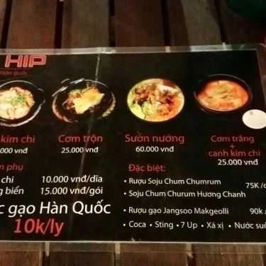 Thực đơn- Hip - Quán Ăn Hàn Quốc