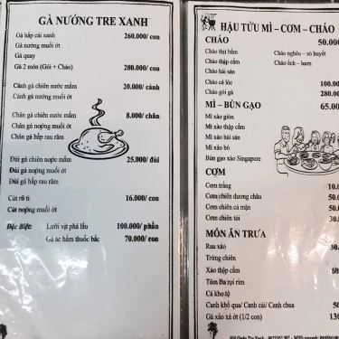 Thực đơn- Hội Quán Tre Xanh