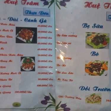 Thực đơn- Huệ Trâm - Quán Hải Sản Gia Đình