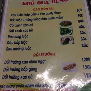 Thực đơn- Khổ Qua Rừng - Đặc Sản Ẩm Thực Đồng Nai