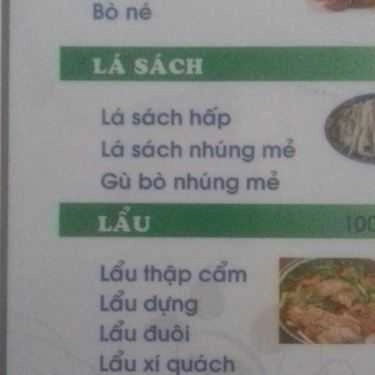 Thực đơn- Lẩu Bò Thanh Hà