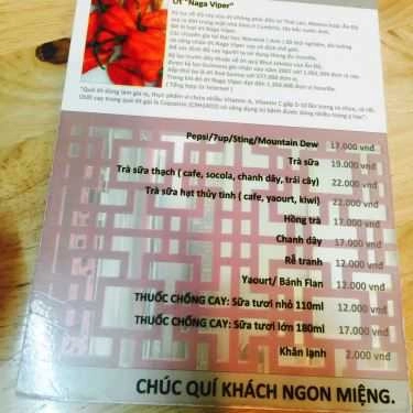 Thực đơn- Mì Cay Naga - Biên Hòa