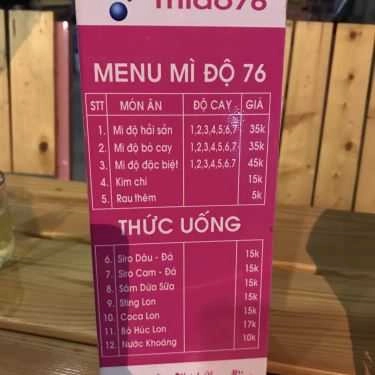 Thực đơn- Mì Độ 76