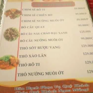 Thực đơn- Những Người Bạn - Quán Ăn Gia Đình