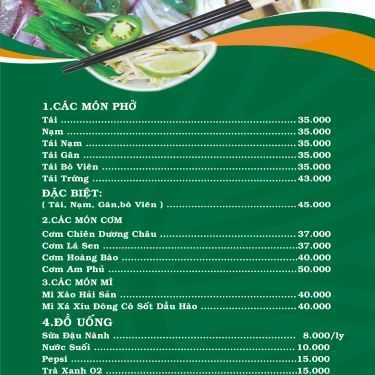 Thực đơn- Quán Ăn Phở 360