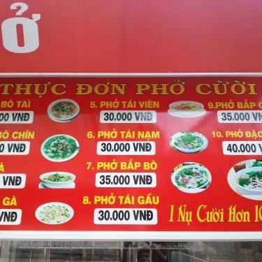 Thực đơn- Phở Cười - Đồng Khởi