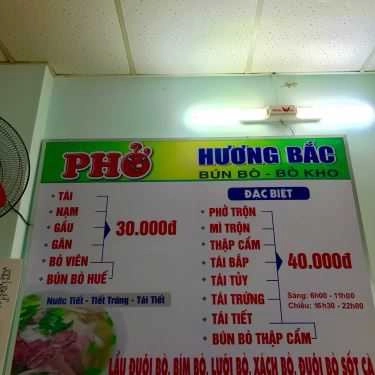 Thực đơn- Phở Hương Bắc