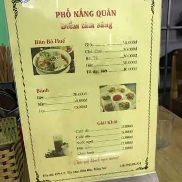 Thực đơn- Phố Nắng - Bún Bò Huế