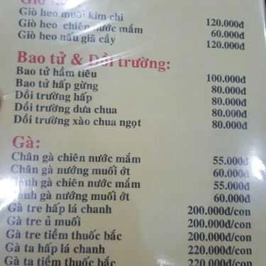 Thực đơn- 9 Hải - Quán Ăn Gia Đình