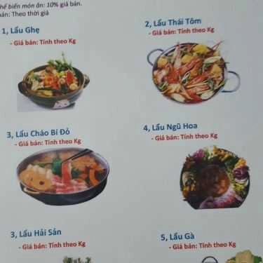 Thực đơn- Quán Ăn Boon Lagi - Hải Sản Tươi Sống