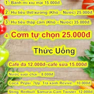 Thực đơn- Quán Ăn Tâm An - Hủ Tiếu Sa Đéc & Cơm Tấm