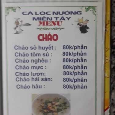 Thực đơn- Quán Cá Lóc Nướng Miền Tây