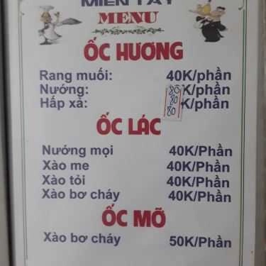 Thực đơn- Quán Cá Lóc Nướng Miền Tây