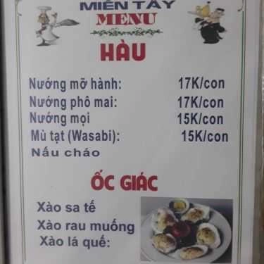 Thực đơn- Quán Cá Lóc Nướng Miền Tây