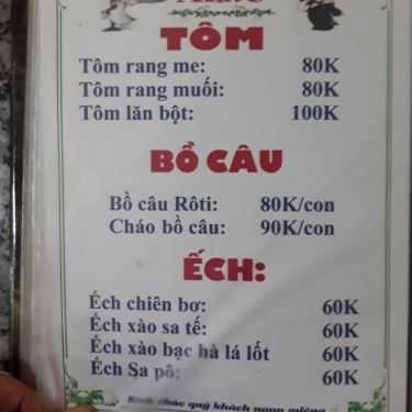 Thực đơn- Quán Cá Lóc Nướng Miền Tây