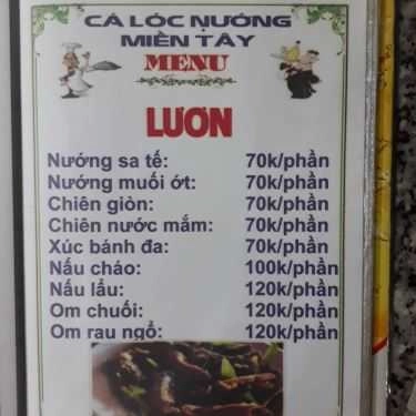 Thực đơn- Quán Cá Lóc Nướng Miền Tây