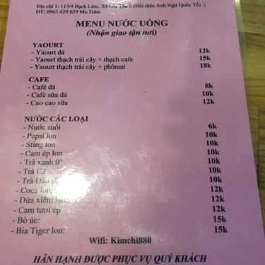 Thực đơn- Quán Ăn Nụ Cười - Cafe, Trà Sữa & Ăn Vặt