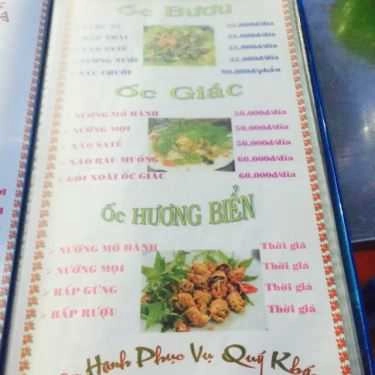 Thực đơn- Ốc Tư Nhớ 8 - Võ Thị Sáu