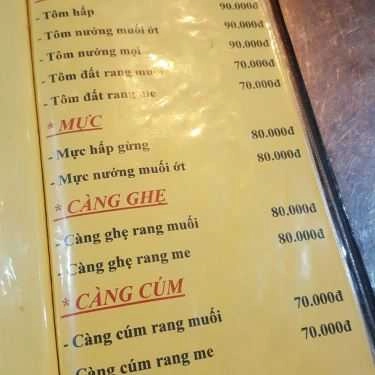 Thực đơn- Thanh Ốc - Cách Mạng Tháng 8