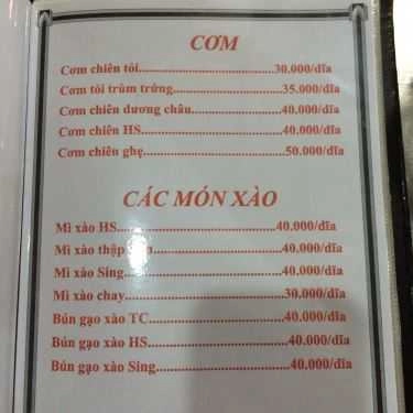 Thực đơn- Nhà Hàng Bánh Xèo Thuỷ Tiên