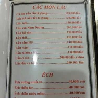 Thực đơn- Nhà Hàng Bánh Xèo Thuỷ Tiên