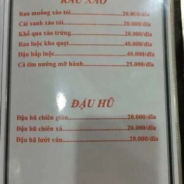 Thực đơn- Nhà Hàng Bánh Xèo Thuỷ Tiên