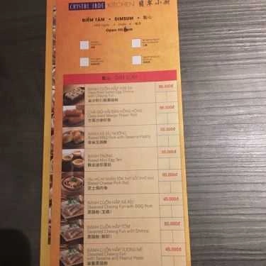 Thực đơn- Crystal Jade Kitchen - Đường 30 Tháng 4 - Nhà Hàng Quảng Đông