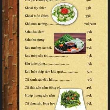 Thực đơn- Nhà Hàng Hương Quê - Ẩm Thực Sân Vườn