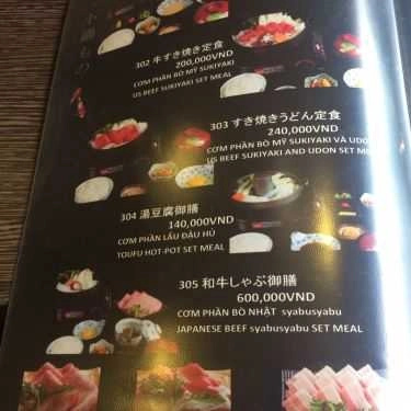 Thực đơn- Juugoya - Nhà hàng Nhật Bản