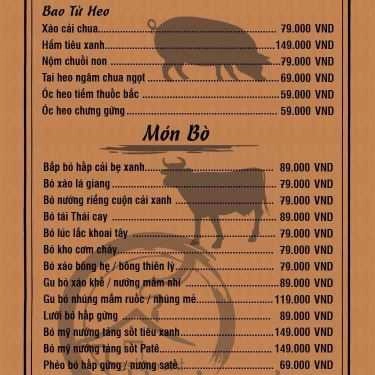 Thực đơn- Nhà Hàng Khói Lam Chiều Restaurant