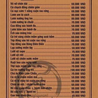 Thực đơn- Nhà Hàng Khói Lam Chiều Restaurant