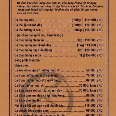 Thực đơn- Nhà Hàng Khói Lam Chiều Restaurant