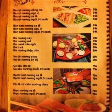 Thực đơn- Nhà Hàng Làng Nướng Đá Muối 3KU - Hoàng Văn Thụ