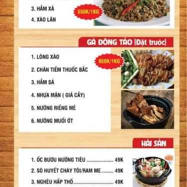 Thực đơn- Nhà Hàng Làng Nướng Đệ Nhất