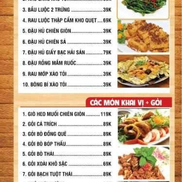Thực đơn- Nhà Hàng Làng Nướng Đệ Nhất
