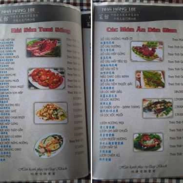 Thực đơn- Nhà Hàng 18E - Ẩm Thực Sân Vườn