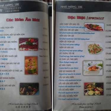 Thực đơn- Nhà Hàng 18E - Ẩm Thực Sân Vườn