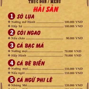 Thực đơn- Nhà Hàng Ao Sen Quán - Đặc Sản Đồng Quê