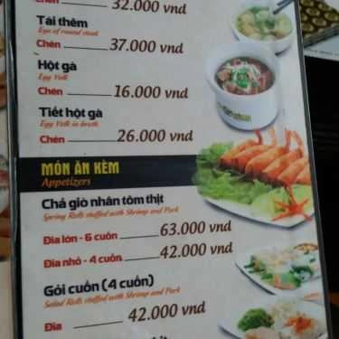 Thực đơn- Nhà Hàng Món Huế - Yersin Bình Dương